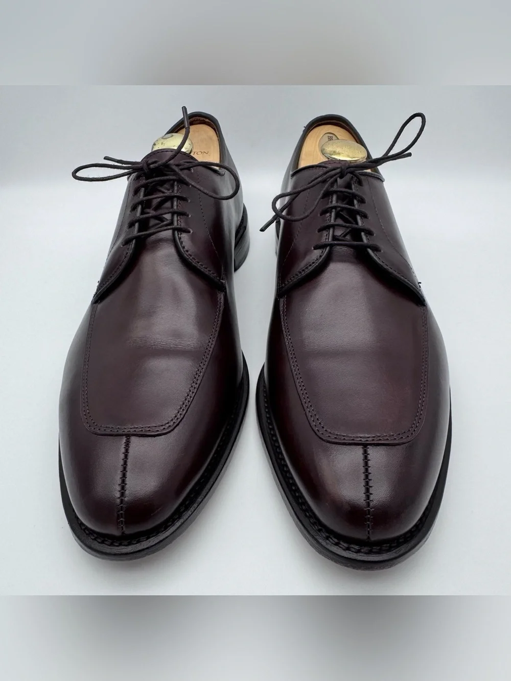 Allen Edmonds Delray Dark Brown Leather Split Toe Oxford Dress Shoes Men's 10.5C